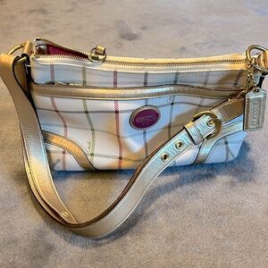Coach 2000s Style Checkered Leather Handbag